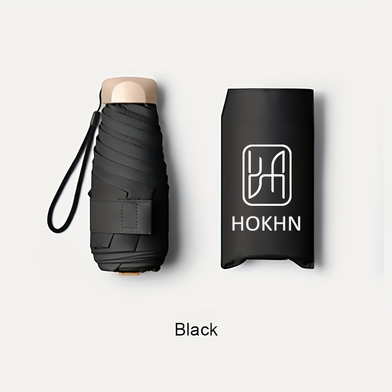 [Mini Folding Umbrella] Compact 6-Stick Bone Mini Folding Umbrella - Lightweight And Durable Handle And Frame, Manual Open/Close, Fashionable Portable, Suitable for Sun And Rain, Available in Pink, Blue, White, Gray, Cute Umbrella