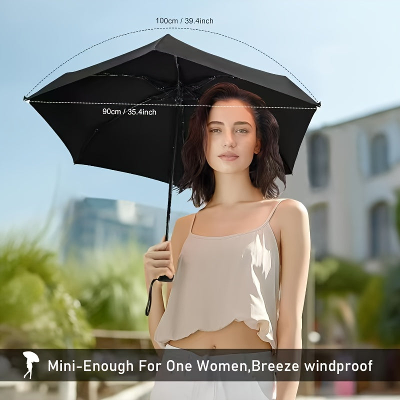 Compact Umbrella - Offers Shielding, Lightweight Collapsible Structure, 6-Ribbed Sturdy Frame, Manual Operation, A Must-Have for Travel And Outdoor Adventures, Adorable And Stylish Present, Resilient Canvas Cover