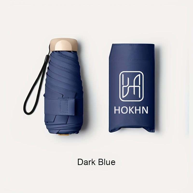 [Mini Folding Umbrella] Compact 6-Stick Bone Mini Folding Umbrella - Lightweight And Durable Handle And Frame, Manual Open/Close, Fashionable Portable, Suitable for Sun And Rain, Available in Pink, Blue, White, Gray, Cute Umbrella