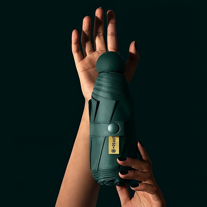 Compact Umbrella - Offers Shielding, Lightweight Collapsible Structure, 6-Ribbed Sturdy Frame, Manual Operation, A Must-Have for Travel And Outdoor Adventures, Adorable And Stylish Present, Resilient Canvas Cover