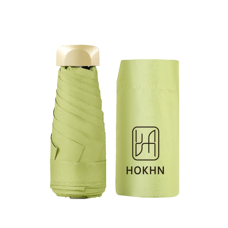 [Mini Folding Umbrella] Compact 6-Stick Bone Mini Folding Umbrella - Lightweight And Durable Handle And Frame, Manual Open/Close, Fashionable Portable, Suitable for Sun And Rain, Available in Pink, Blue, White, Gray, Cute Umbrella
