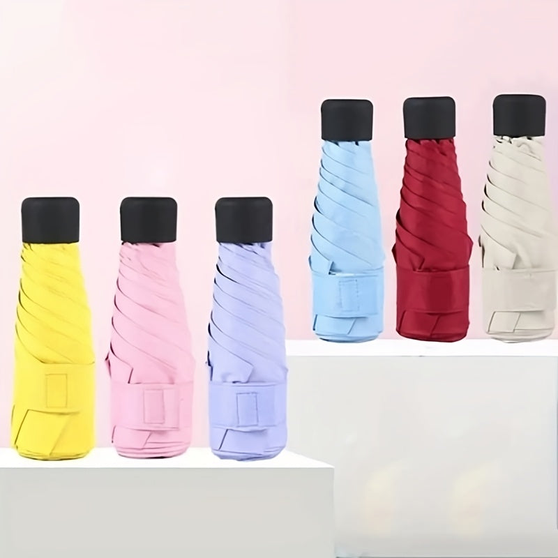 Ultra-small and Miniature Ladies' Umbrella, Pocket-sized Umbrella About the Size of a Mobile Phone, Easy to Carry for Outings, Lightweight, Compact, Cute, and Stylish, a Foldable Small Umbrella, Sun Umbrella