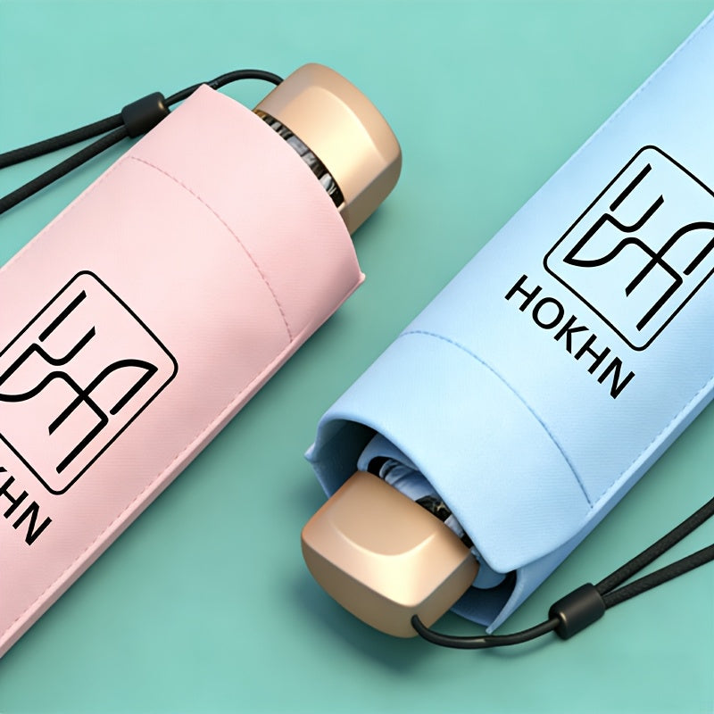 [Mini Folding Umbrella] Compact 6-Stick Bone Mini Folding Umbrella - Lightweight And Durable Handle And Frame, Manual Open/Close, Fashionable Portable, Suitable for Sun And Rain, Available in Pink, Blue, White, Gray, Cute Umbrella