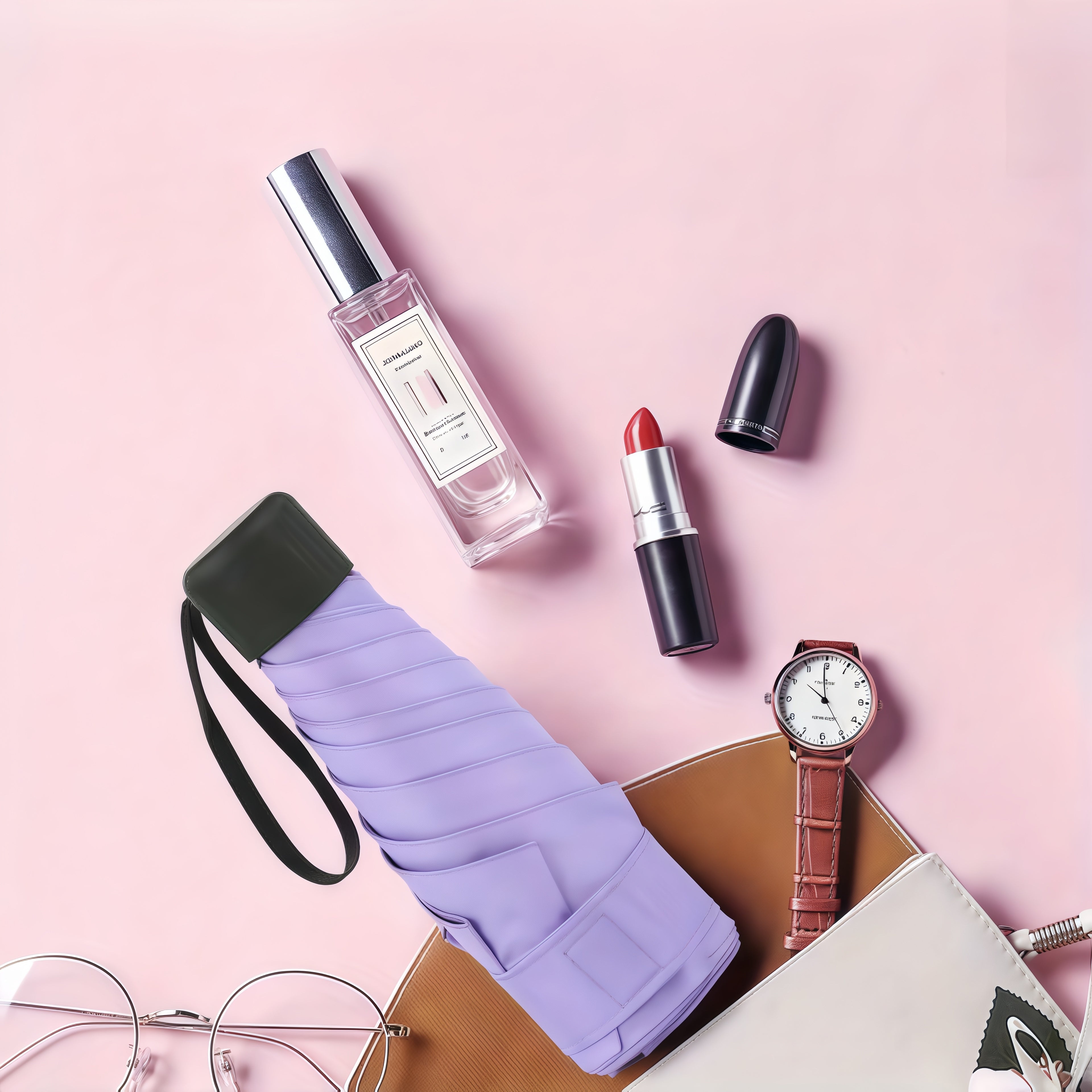Ultra-small and Miniature Ladies' Umbrella, Pocket-sized Umbrella About the Size of a Mobile Phone, Easy to Carry for Outings, Lightweight, Compact, Cute, and Stylish, a Foldable Small Umbrella, Sun Umbrella