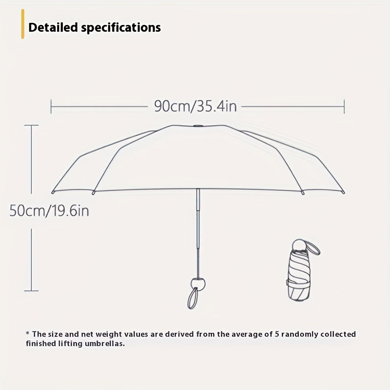 Women'S Compact Folding Umbrella, Portable Mini Sun Umbrella, Lightweight Travel Umbrella, for Women, Everyday, Office, Vacation - Pastel Colors - Ideal Gift for Her, Outdoor Accessory, Stylish Accessory, Durable Construction